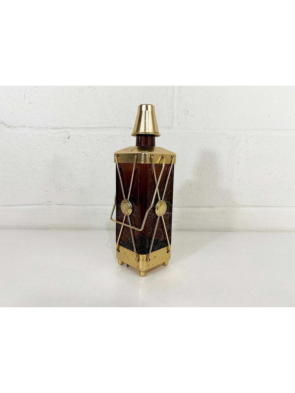 Vintage Swiss Harmony Musical Liquor Decanter Glass Scotch Whiskey Bar 1950s